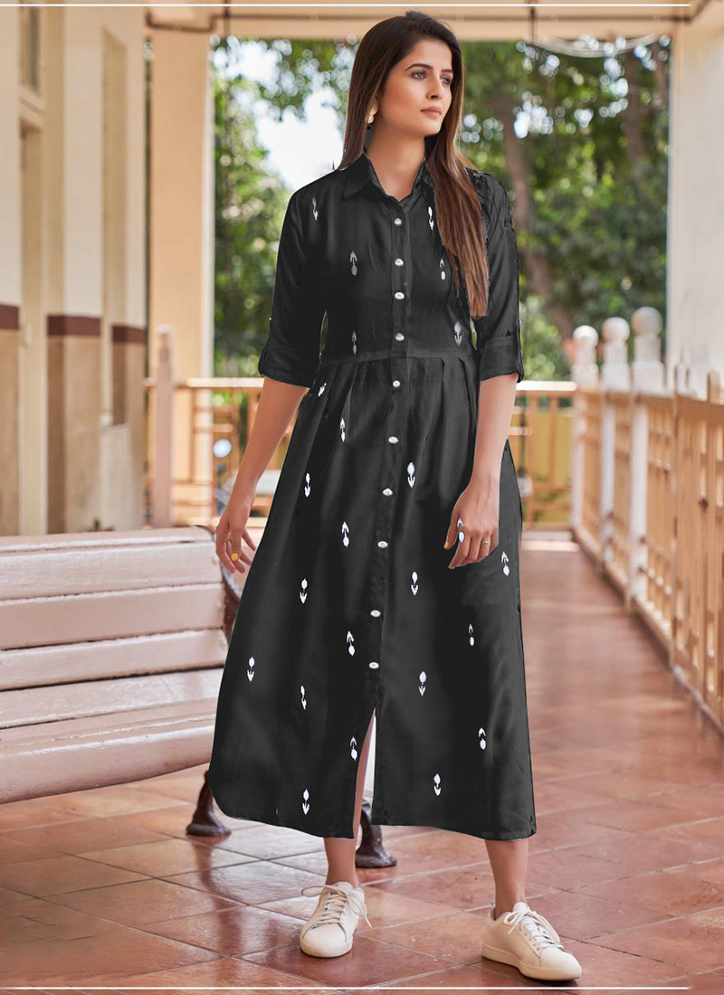 rayon long kurti design